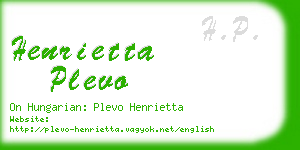 henrietta plevo business card